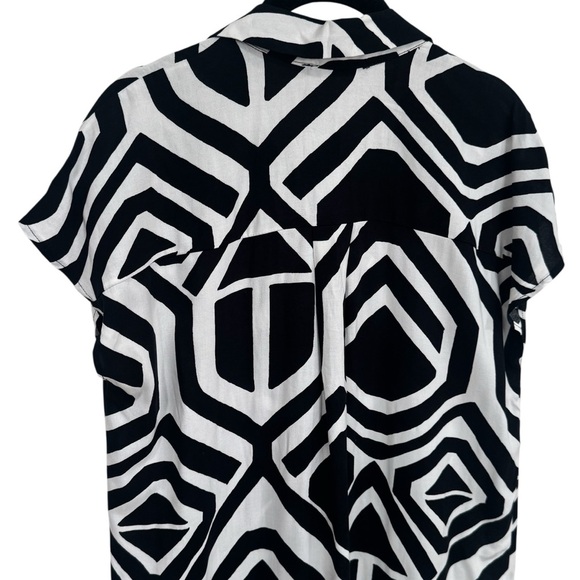 NEW George Geometric Popover Short Sleeve Dress Vacation Resort Coastal Size 10 - Picture 6 of 10